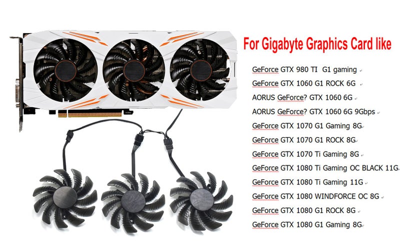 inRobert 78MM T128010SU P104-100 Mining Video Card Cooling Fan for Gigabyte GTX 1080 Ti Gaming/GTX 1070 G1/AORUS GTX 1060/GTX 980 TI G1 Graphic Card - Image 2